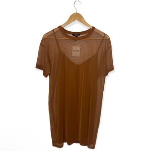 Forever 21 Brown Mesh Shirt‎ Dress​​​